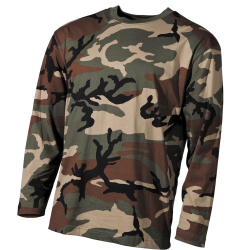 MFH US shirt, long sleeve, woodland, cotton